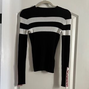 Guess Monochrome Striped Long Sleeve Tee